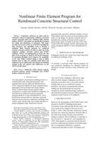 Nonlinear finite element program for reinforced concrete structural control