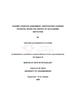 Dynamic cognitive assessment: investigating learning potential within the context of an academic institution