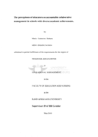 The perceptions of educators on accountable collaborative management in schools with diverse academic achievement