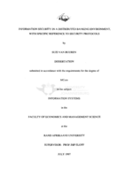 Information security in a distributed banking environment, with specific reference to security protocols.