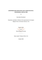 Enterprise-wide knowledge audit conducted for a professional service firm