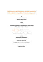 The efficiency of capital investment decisions pertaining to information technology: a multi-institutional approach