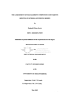 The assessment of management competence of parents serving on school governing bodies