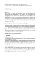 Evaluation of the creep coefficients of international concrete creep prediction models