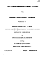 Cost-effectiveness investment analysis for property development projects