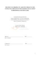 The effect of chiropractic adjustive therapy on the contractile strength of  the hamstring muscle group in professional soccer players