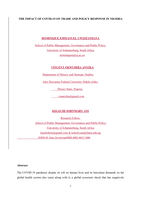 The impact of Covid-19 on trade and policy response in Nigeria