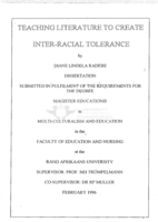 Teaching literature to create inter-racial tolerance