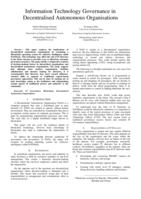 Information technology governance in decentralised autonomous organisations