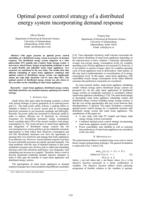 Optimal power control strategy of a distributed energy system incorporating demand response