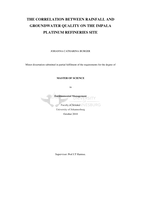 The correlation between rainfall and groundwater quality on the Impala Platinum Refineries site