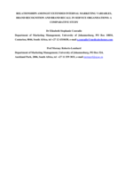 Relationships amongst extended internal marketing variables, brand recognition and brand recall in service organisations : a comparative study