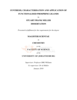 Synthesis, characterisation and application of functionalised phosphine ligands