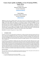 Causes of poor quality on SMMEs: a case of Gauteng SMMEs, South Africa