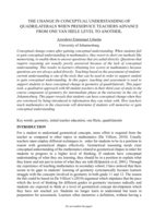 The change in conceptual understanding of quadrilaterals when preservice teachers advance from one van Hiele level to another