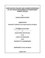 Investigating teacher and learner experiences of the THRASS programme in an independent primary school