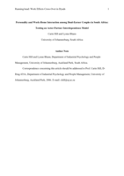 Personality and work-home interaction among dual-earner couples in South Africa : testing an actor-partner interdependence model
