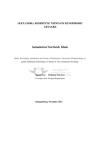 Alexandra residents’ views on xenophobic attacks