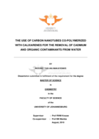 The use of carbon nanotubes co-polymerized with calixarenes for the removal of cadmium and organic contaminants from water