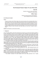 Rural development projects in Nigeria : the case of Rivers State
