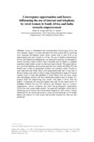 Convergence opportunities and factors influencing the use of internet and telephony by rural women in South Africa and India towards empowerment