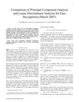 Comparison of principal component analysis and linear discriminant analysis for face recognition (March 2007)