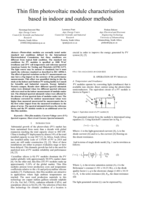 Thin film photovoltaic module characterisation based in indoor and outdoor methods