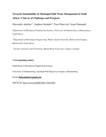 Towards sustainability in municipal solid waste management in South Africa : a survey of challenges and prospects