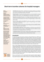 Short-term incentive schemes for hospital managers