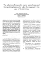 The selection of renewable energy technologies and their cost implications for a developing country : the case of South Africa