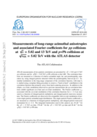 Measurements of long-range azimuthal anisotropies and associated Fourier coefficients for pp  collisions at √s = 5.02 and 13 TeV and p+Pb collisions at √sNN  = 5.02 TeV with the ATLAS detector