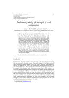 Preliminary study of strength of coal composites