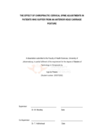 The effect of chiropractic cervical spine adjustments in patients who suffer from an anterior head carriage posture