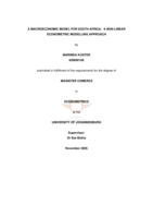 A macroeconomic model for South Africa: a non-linear econometric modelling approach.