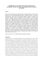 Affordances and limitations of integrating learners’ socio-cultural backgrounds in science teaching