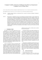 Computer usability : interactive challenges faced by less experienced computer users in South Africa