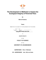 The development of methods to assess the ecological integrity of Perennial Pans