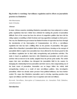 Big brother is watching : surveillance regulation and its effects on journalistic practices in Zimbabwe