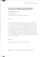 Sustainable development through urban renewal projects : a case of Johannesburg, South Africa