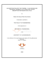 An investigation into the thermo-fluid design and technical feasibility of a practical solar absorption refrigeration cycle