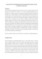 Challenges in the implementation of reverse logistics in the automotive industry