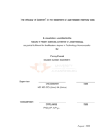 The efficacy of Scleron® in the treatment of age-related memory loss