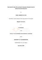 The history and application of shadow pricing in South African water projects