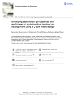 Identifying stakeholder perspectives and worldviews on sustainable urban tourism development using a Q-sort methodology