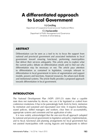 A differentiated approach to local government