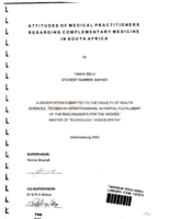 Attitude of medical practitioners regarding complementary medicine in South Africa