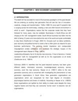 The assessment of new economy leadership impact amongst relationship managers in the banking industry.