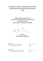 The efficacy of a complex homoeopathic topical cream for pain relief from acute exercise induced minor muscle strains
