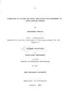 Dimensions of culture and their implication for management in South African schools