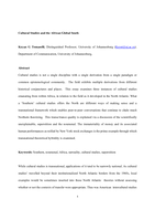 Cultural Studies and the African Global South